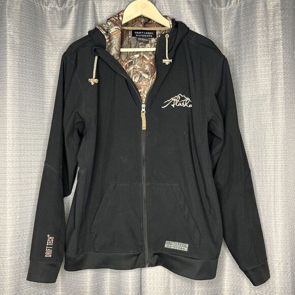 Drift Creek Outdoors Alaska Black jacket women’s large Hooded - Picture 1 of 9